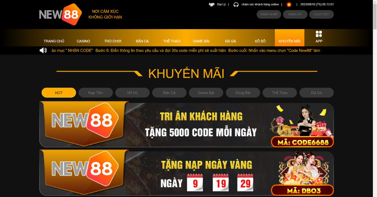 Khuyến mãi hấp dẫn New88